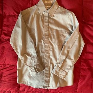 Boys tan size 12 long sleeved dress shirt.
